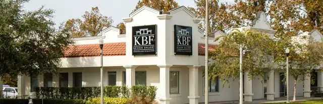 The KBF Design Gallery showroom building on South Orlando Avenue in Maitland, Florida